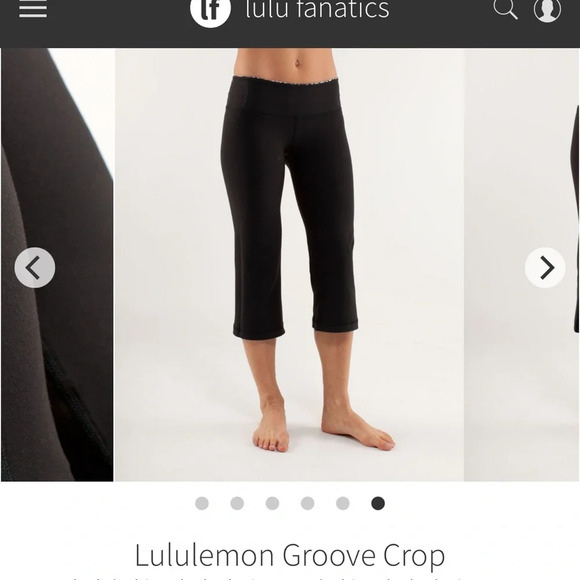 Reversible Lululemon Groove Crop SZ 4-Glacier Lace/Black - Picture 12 of 13